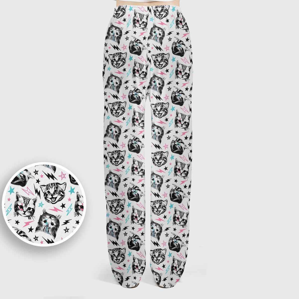 Cat Faces Lightning Nurse Scrub Set