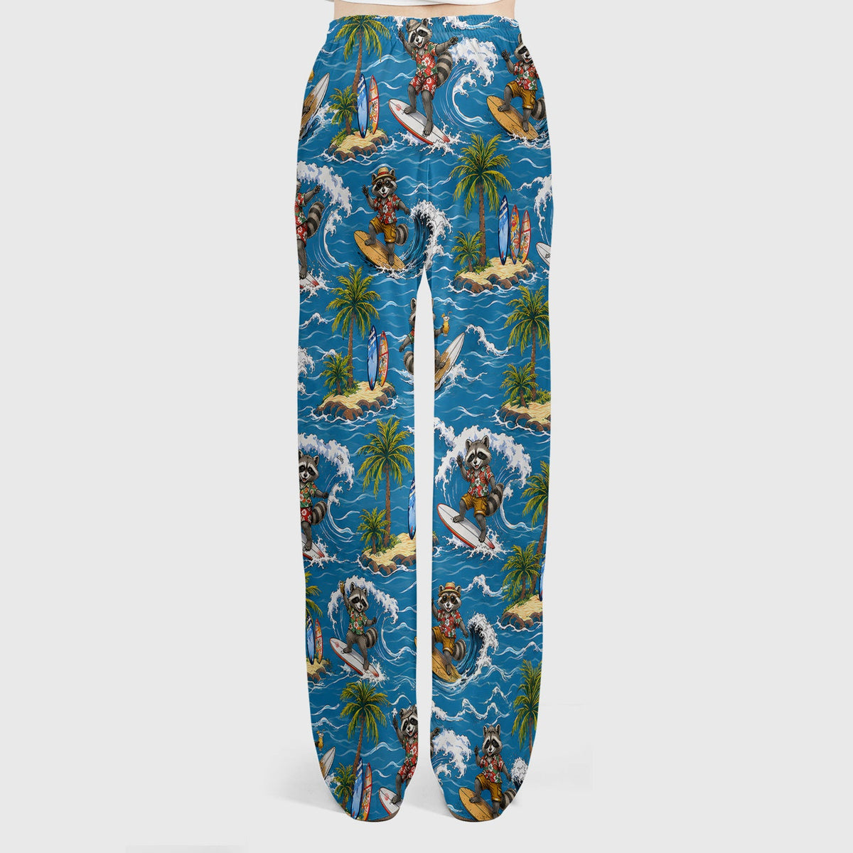 Tropical Surfing Raccoon Island Nurse Scrub Set