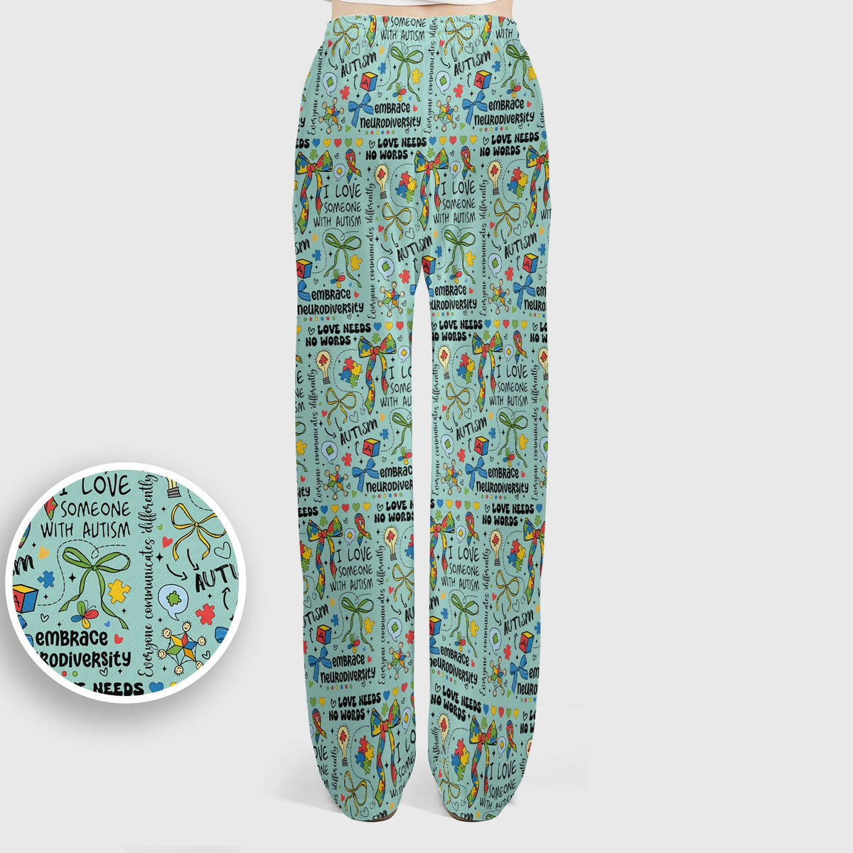 Autism Awareness Puzzle Ribbon Pastel Nurse Scrub Set