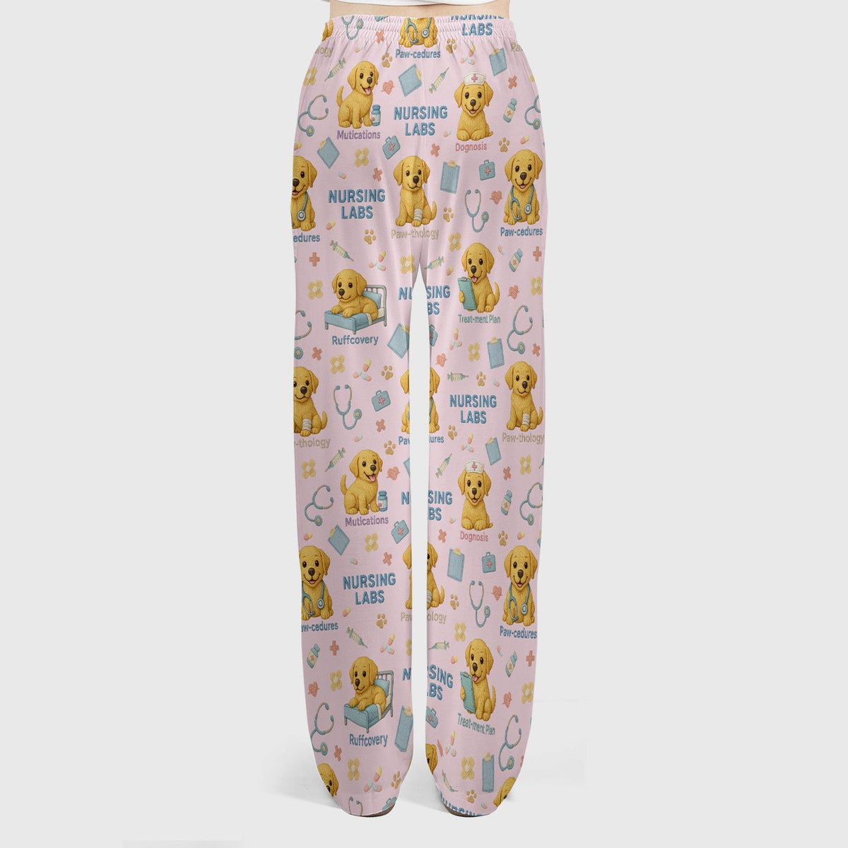 Labrador Nursing Scrub Set, Cute Dog Pattern Nurse Uniform,  Comfortable Scrubs For Nurses