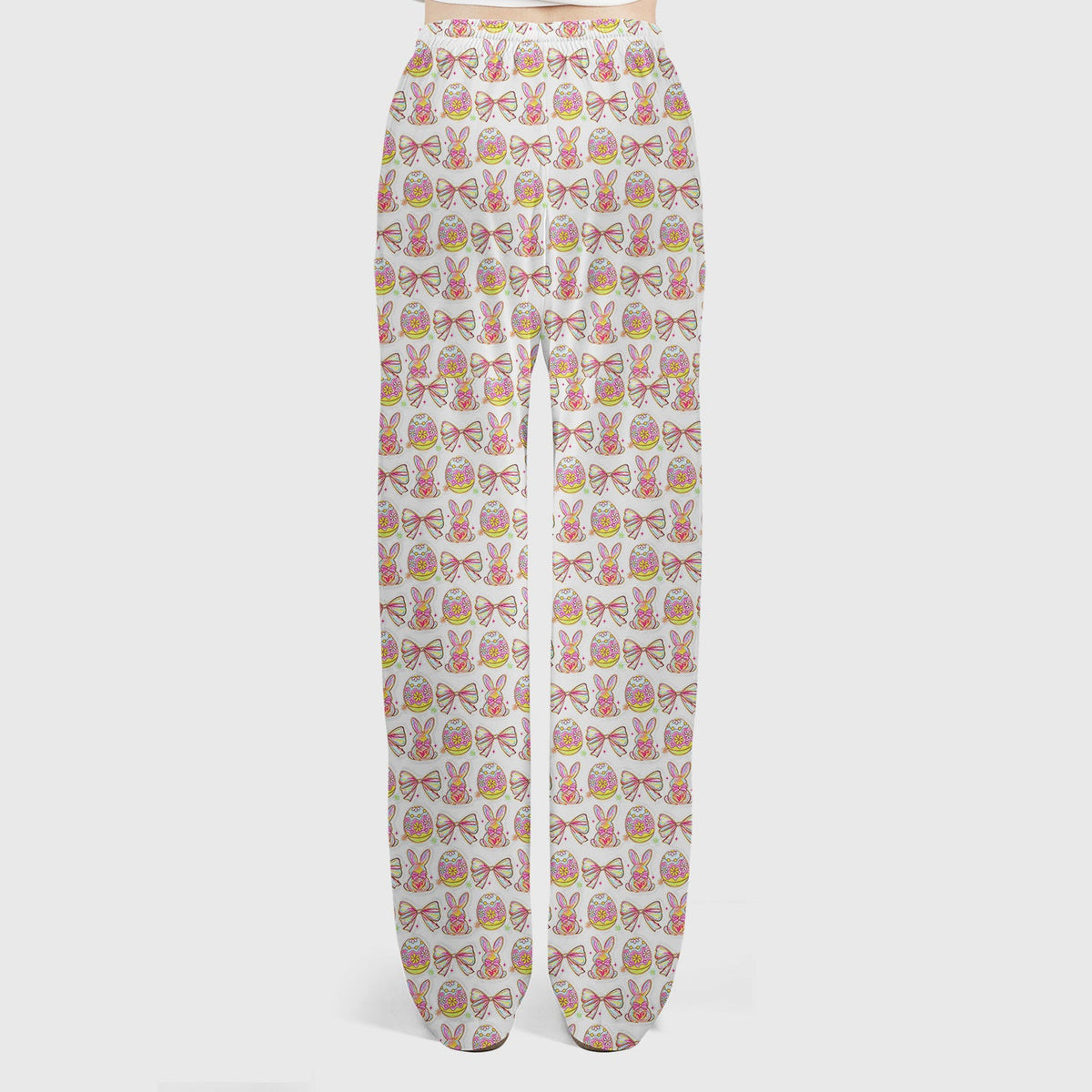 Bunny Pastel Egg Bow Nurse Scrub Set - Easter Gift