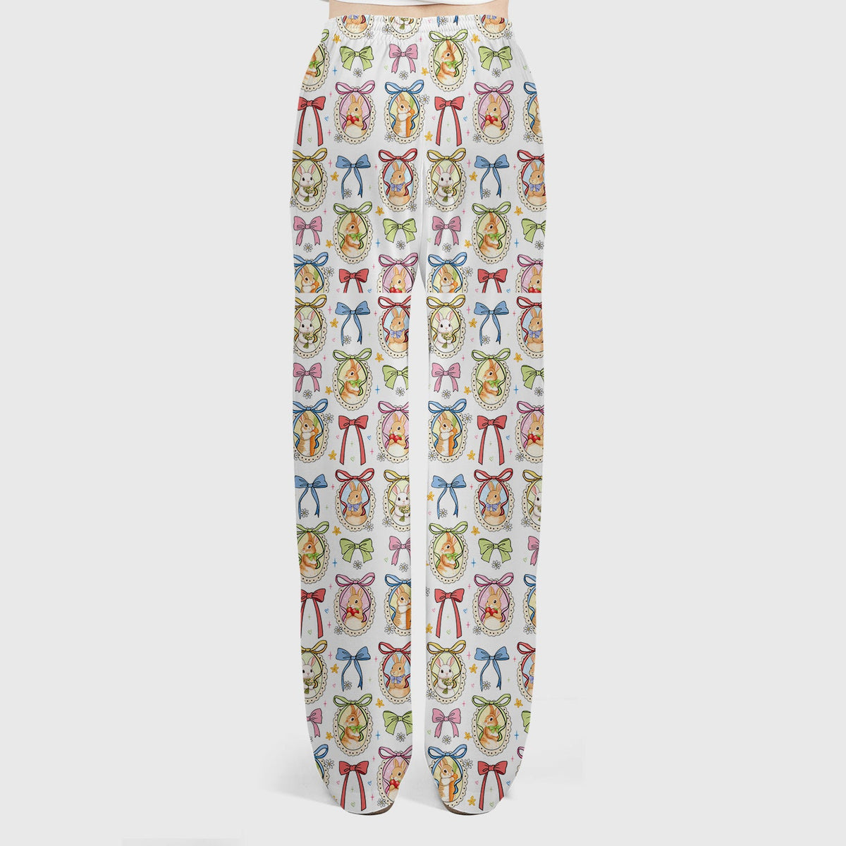 Bunny Cameo Bow Nurse Scrub Set - Easter Gift