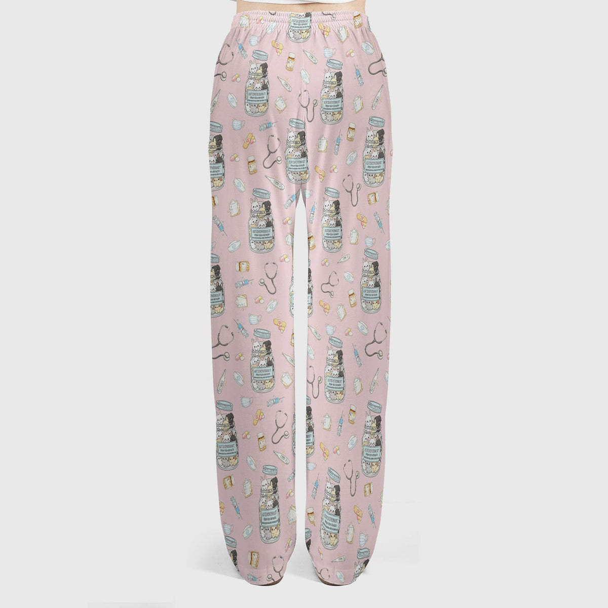 Whimsical Antidepressant Rabbit Jar Nurse Scrub Set