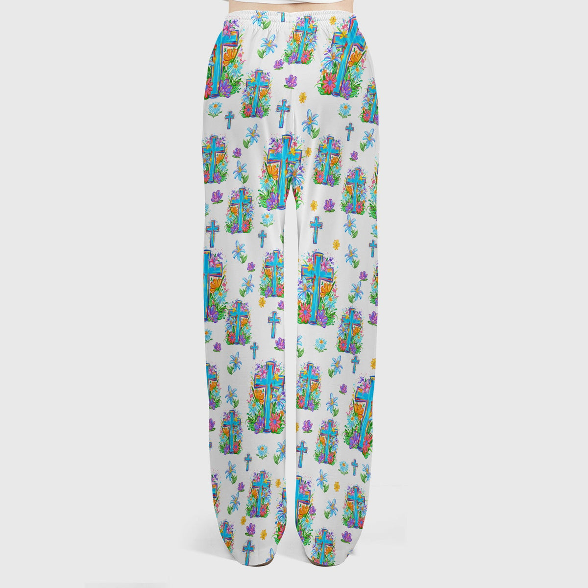Christian Floral Cross Spring Nurse Scrub Set