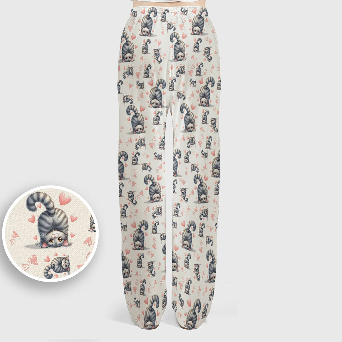 Valentine Cute Cat Heart Nurse Scrub Set