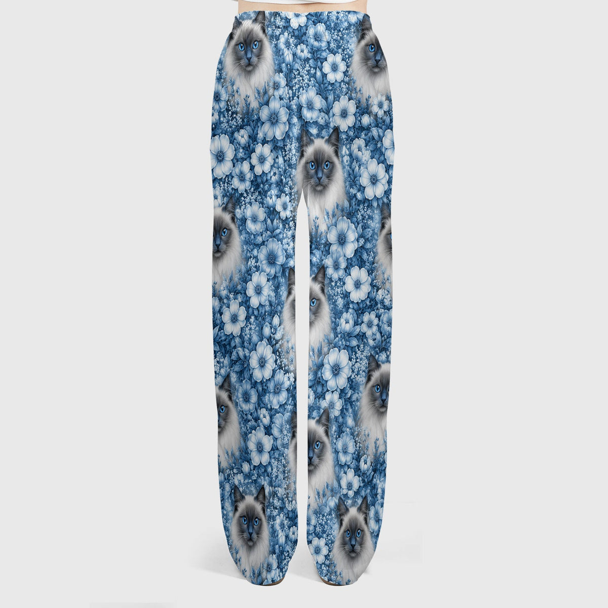 Blue Floral Ragdoll Cat Nurse Scrub Set