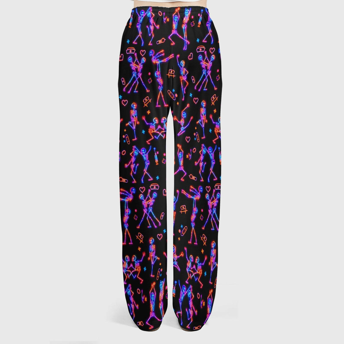 Neon Dancing Skeleton Nurse Scrub Set