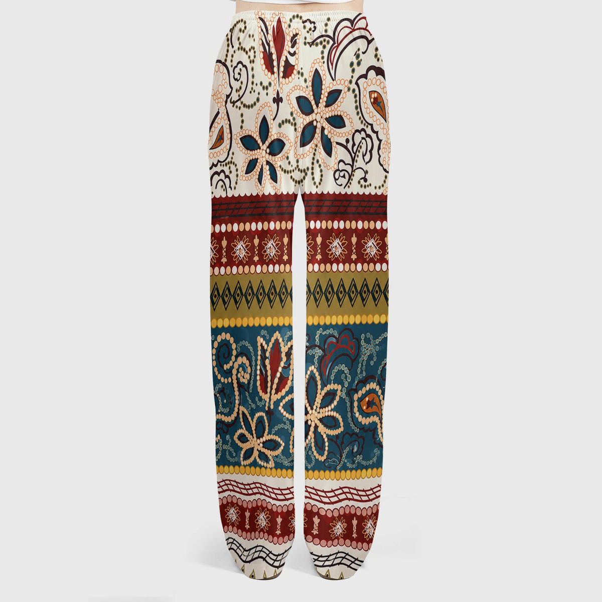 Boho Paisley Floral Stripe Nurse Scrub Set