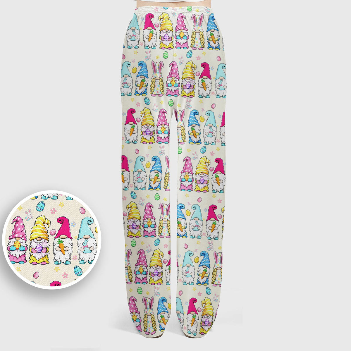 Colorful Easter Gnome Bunny Eggs Nurse Scrub Set