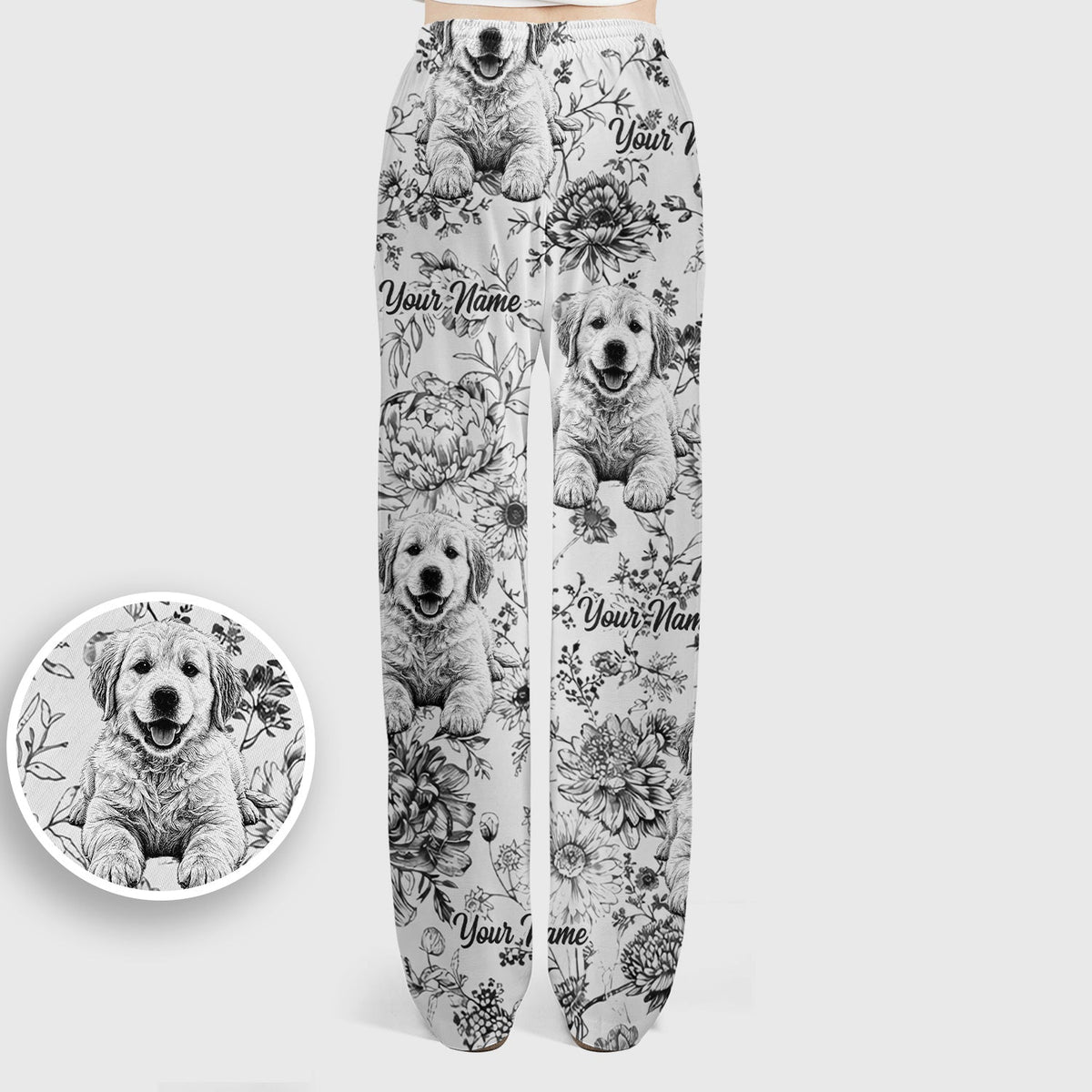 Personalized Pet Photo Floral Nurse Scrub Set