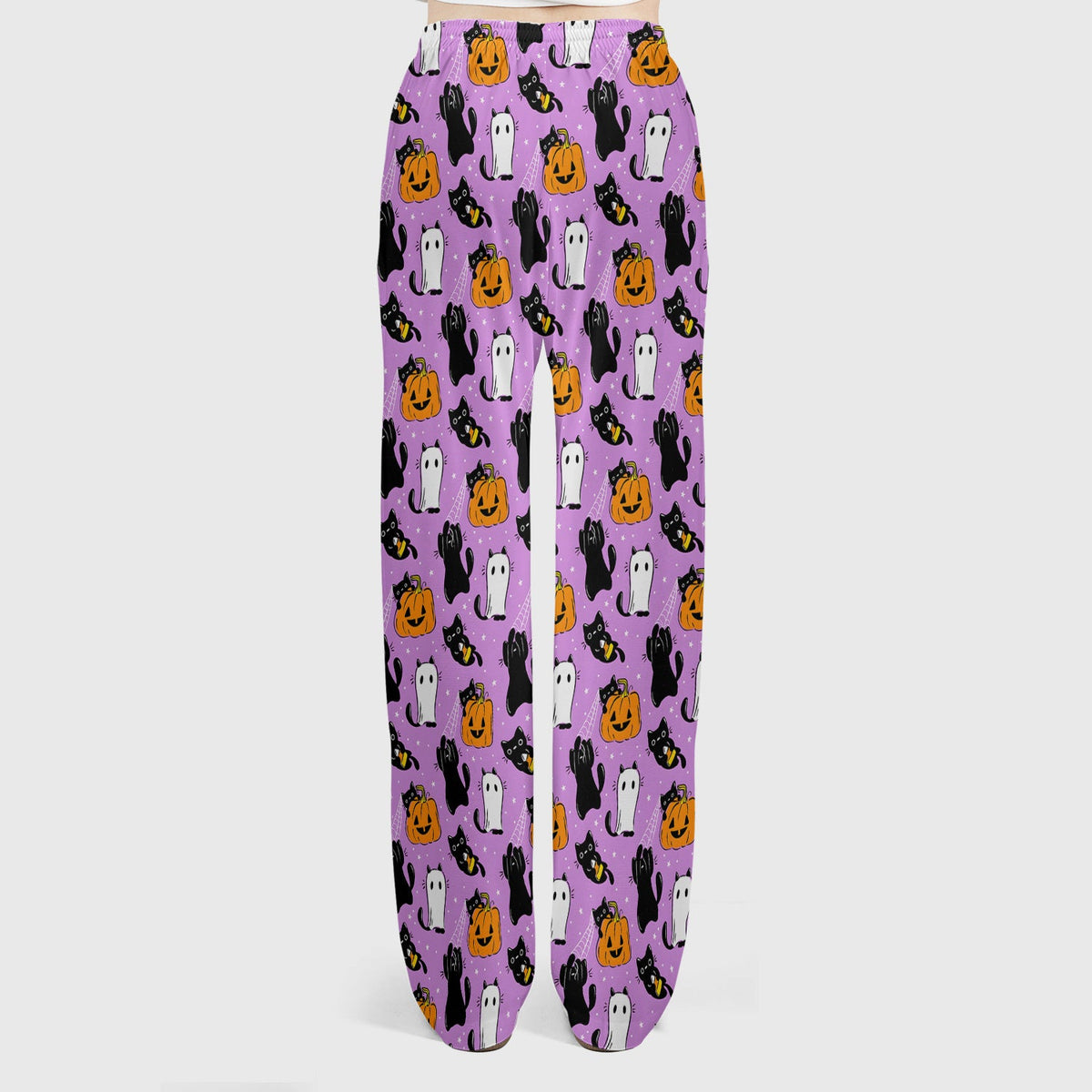 Purple Halloween Black Cat Nurse Scrub Set