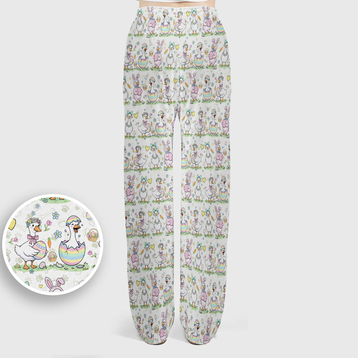 Spring Easter Goose Bunny Nurse Scrub Set