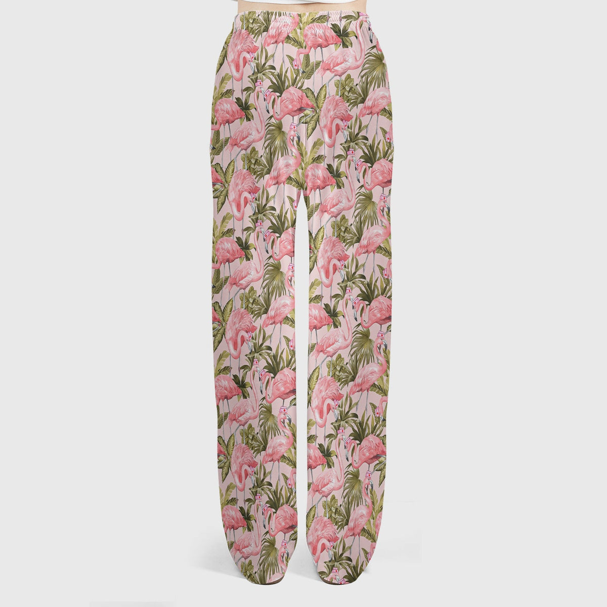Pink Flamingo Jungle Leaves Nurse Scrub Set