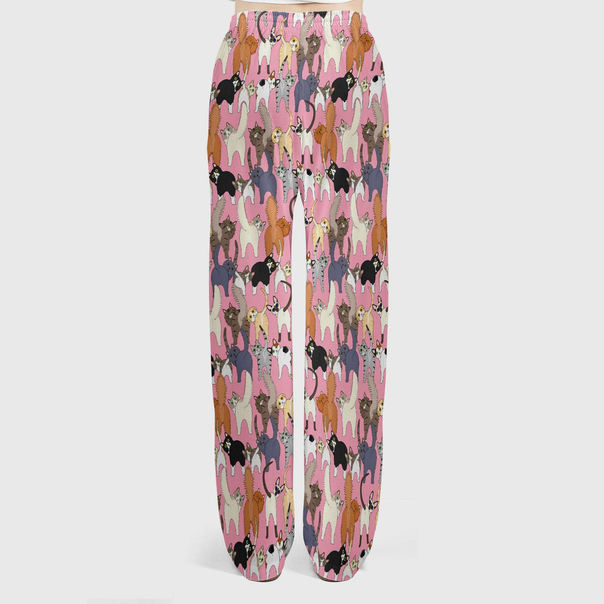 Whimsical Multicolor Cat Cartoon Nurse Scrub Set