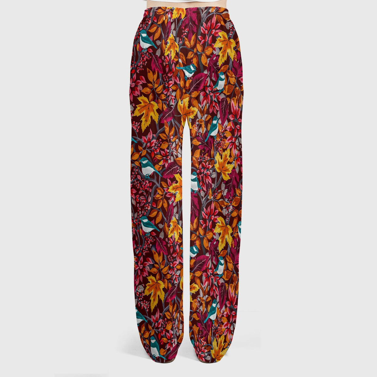 Autumn Leaves Blue Bird Nurse Scrub Set
