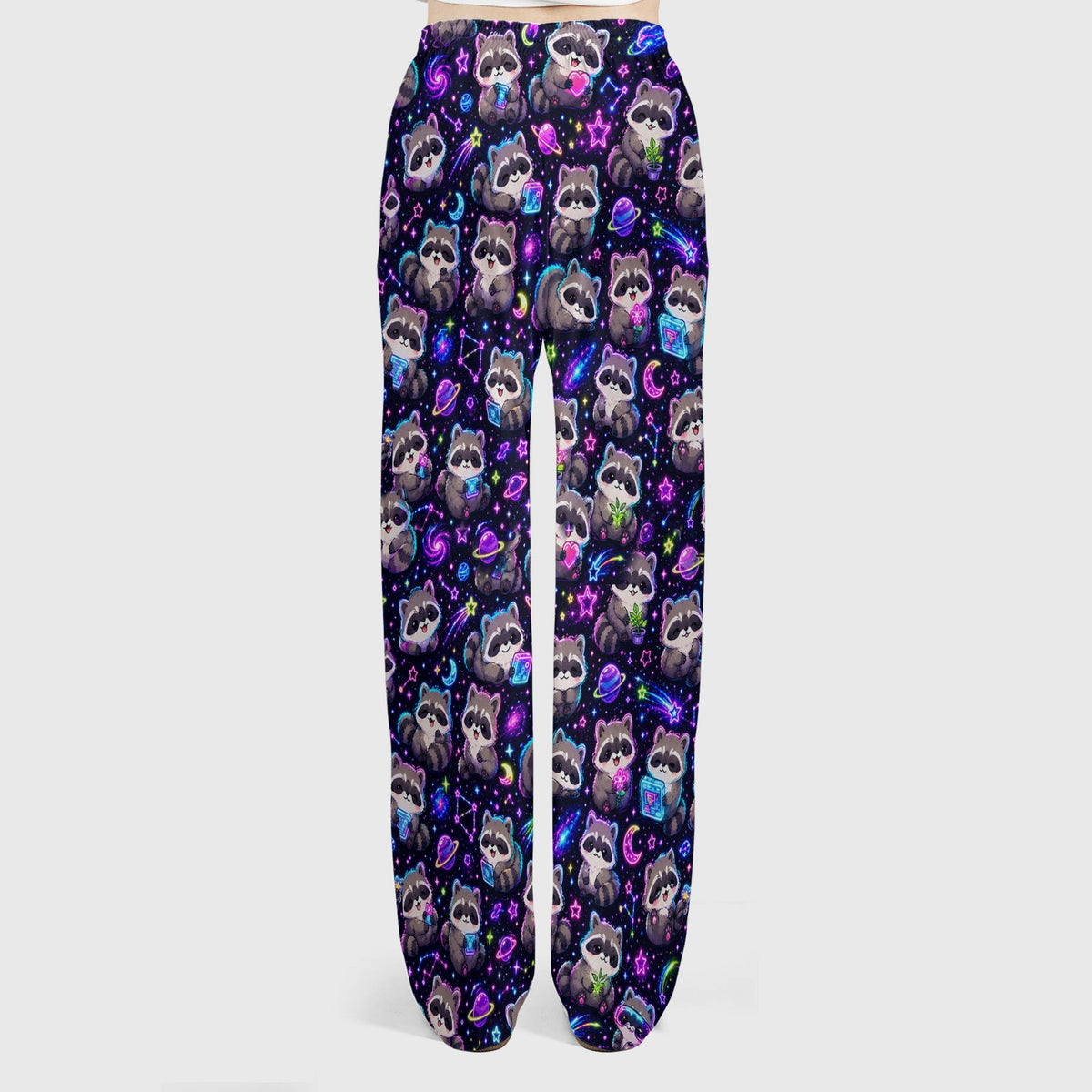 Neon Galaxy Raccoon Space Nurse Scrub Set
