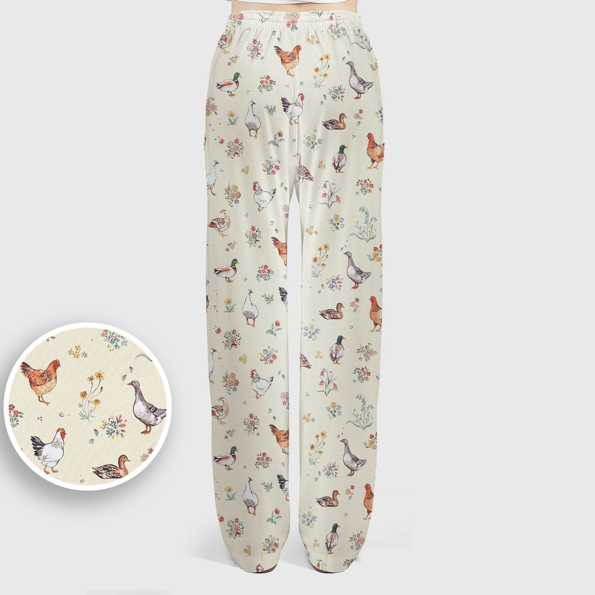Farm Chicken Duck Floral Nurse Scrub Set