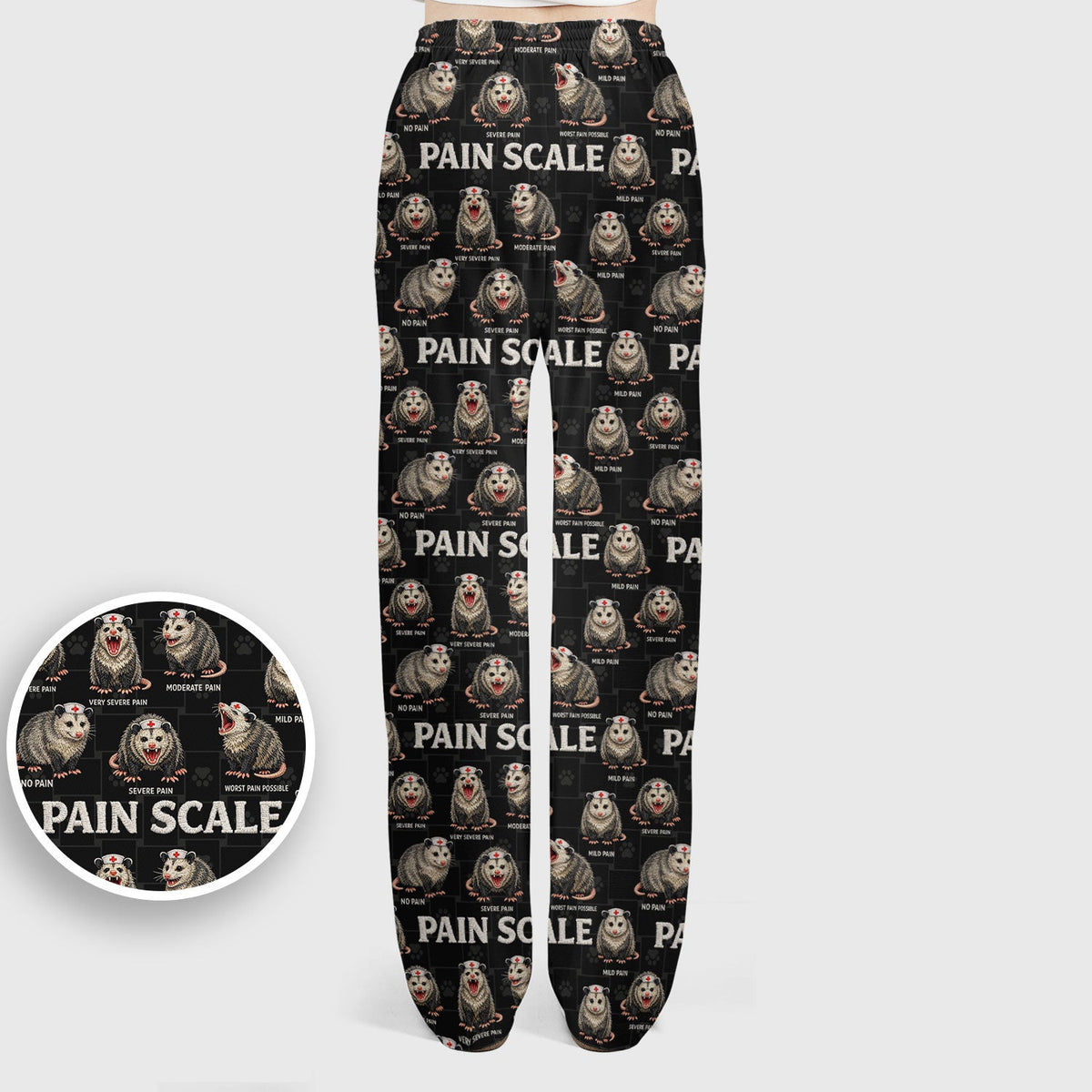 Edgy Possum Pain Scale Nurse Scrub Set