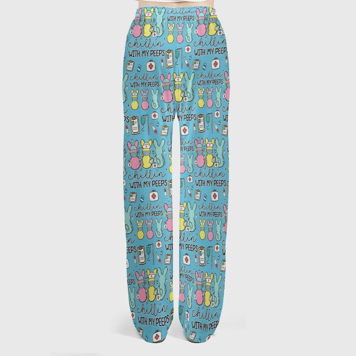 Bunny Nurse Chillin With My Peeps Scrub Set - Easter Gift