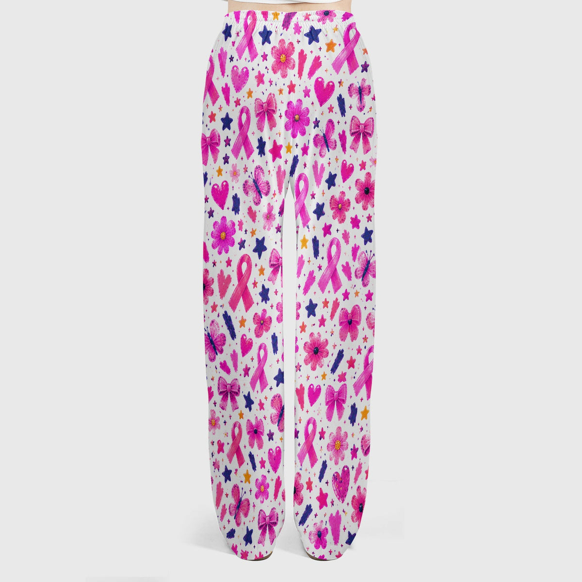 Pink Ribbon Floral Breast Cancer Nurse Scrub Set