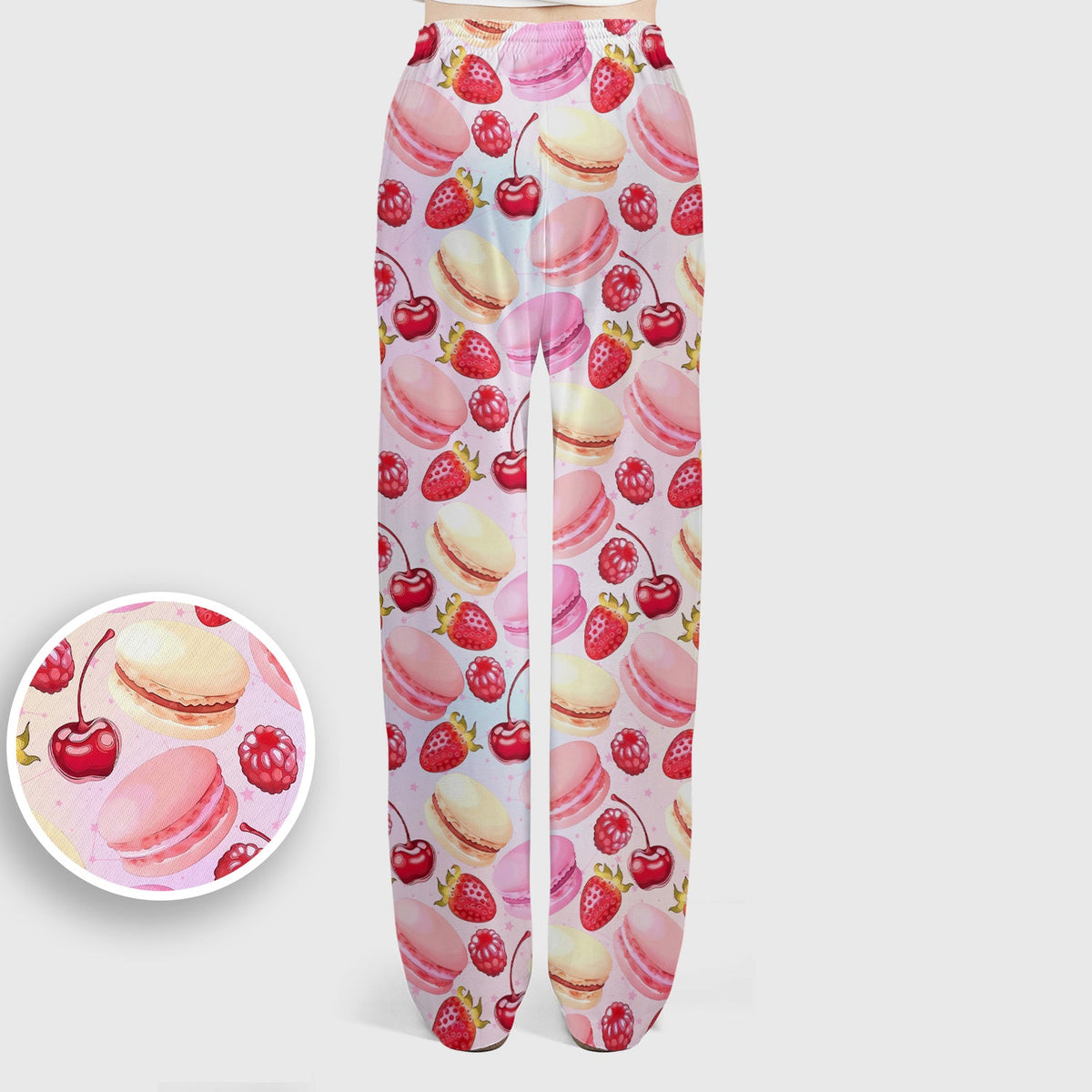 Sweet Dessert Pattern Scrub Set, Scrub Pants and V Neck Top