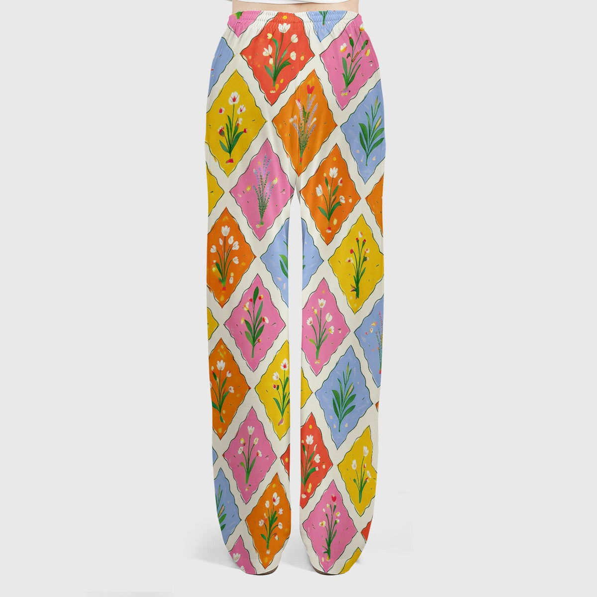 Colorful Floral Tile Nurse Scrub Set