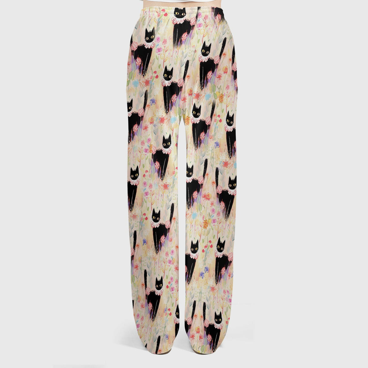 Black Cat Floral Garden Nurse Scrub Set
