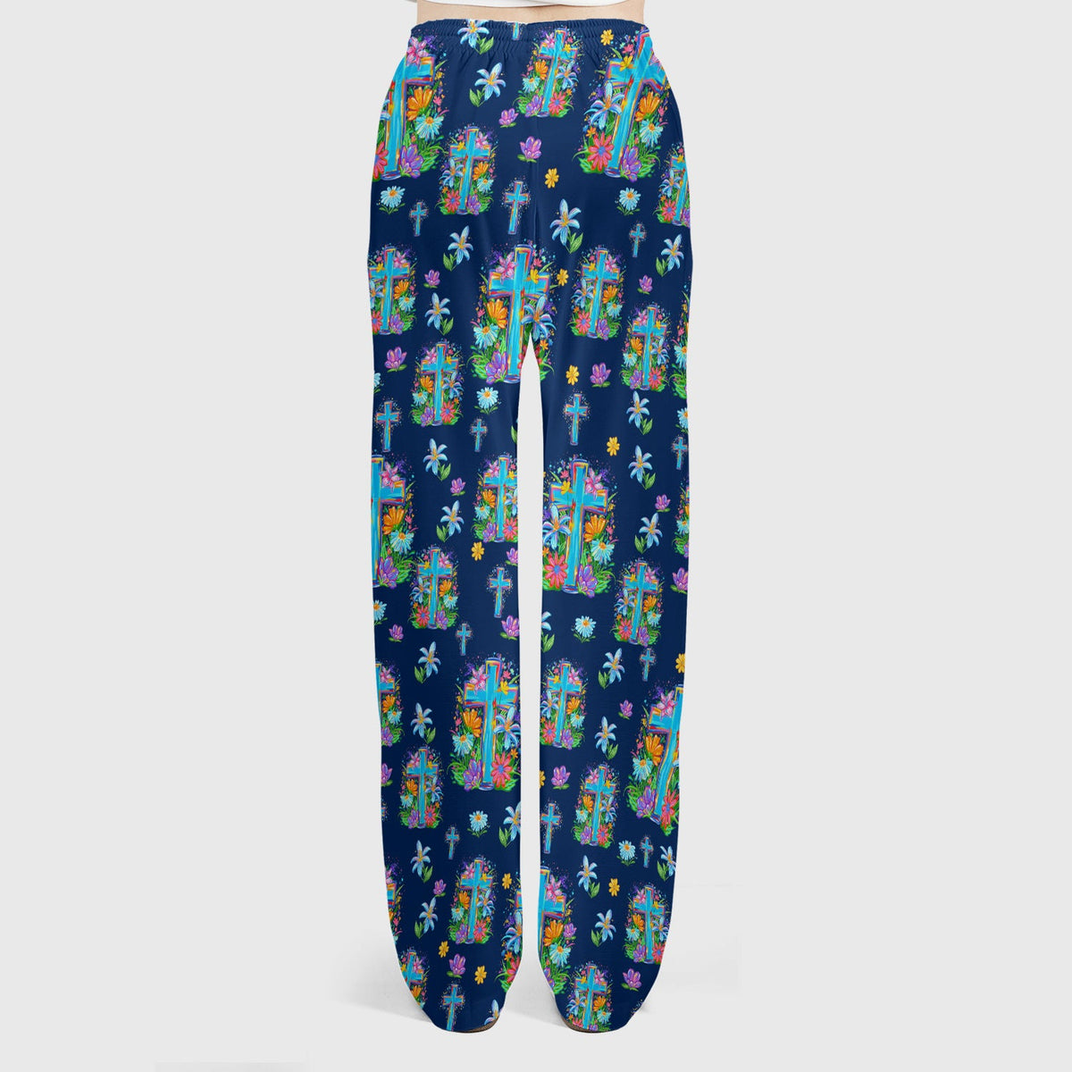Christian Floral Cross Spring Nurse Scrub Set