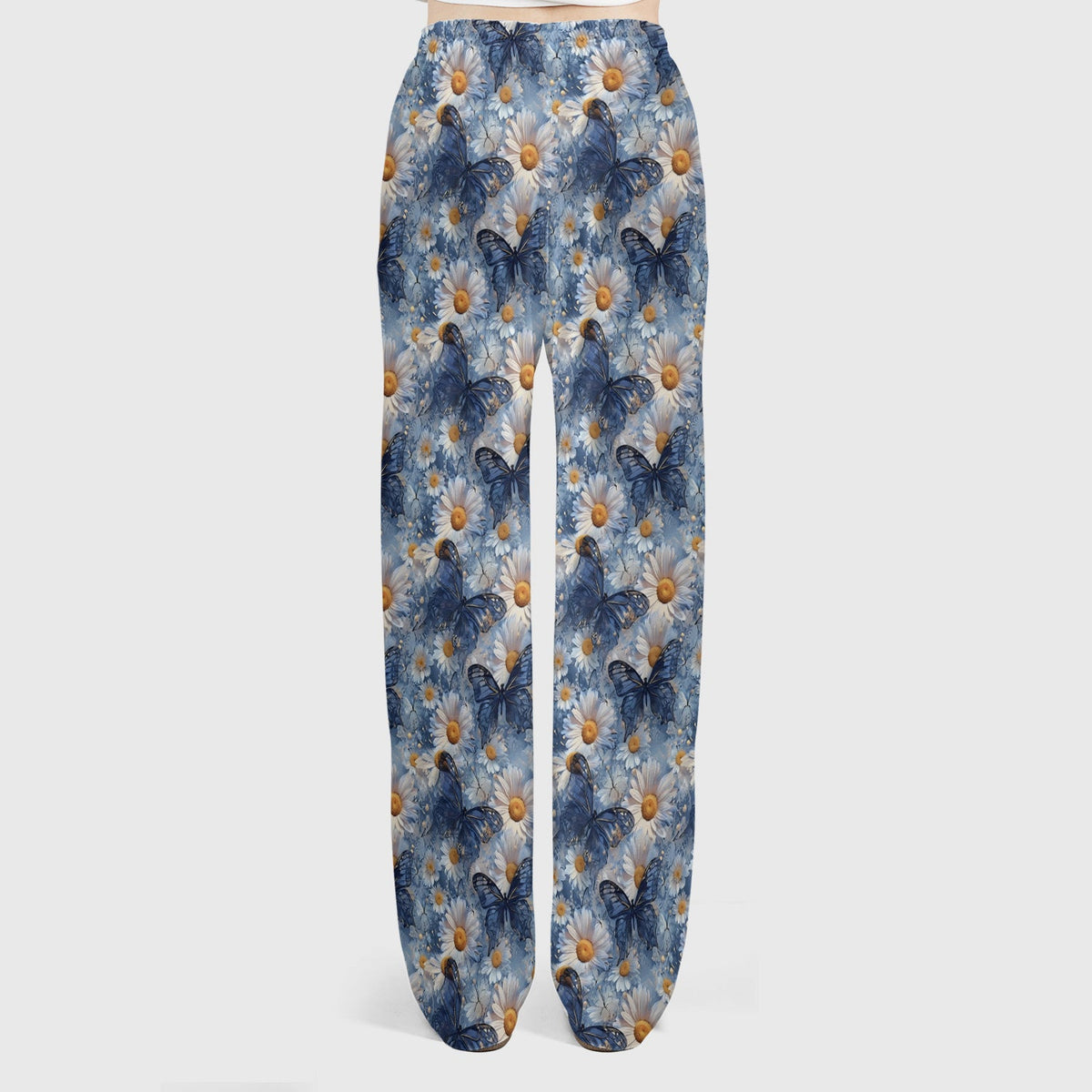 Blue Daisy Butterfly Nurse Scrub Set