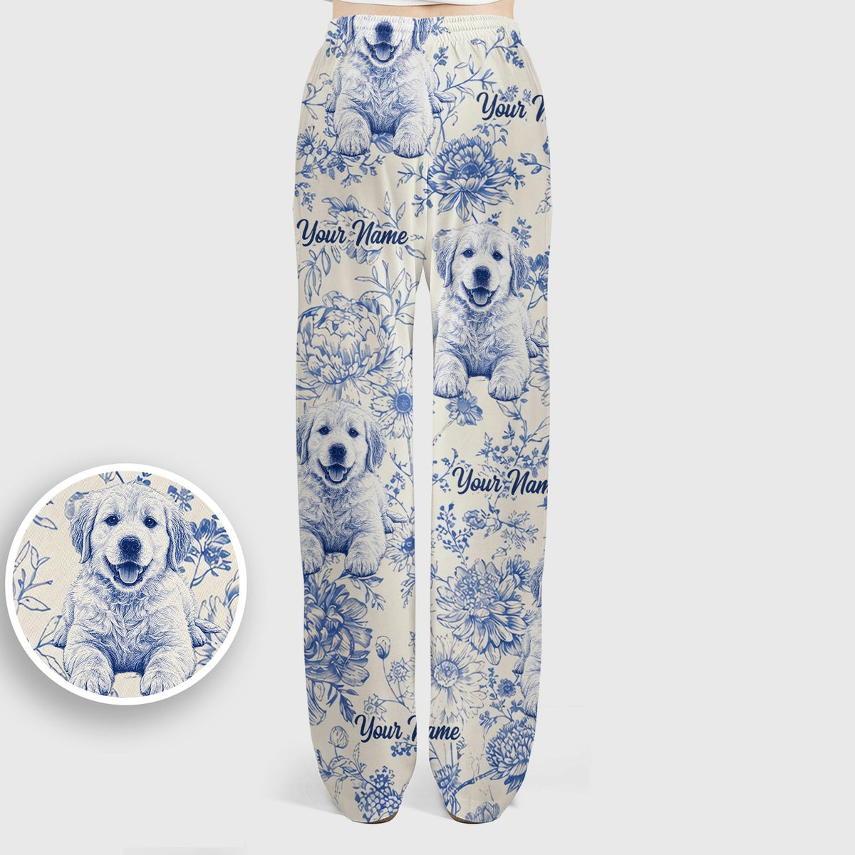 Personalized Pet Photo Floral Nurse Scrub Set