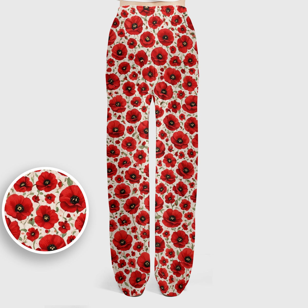 Red Poppy Flower Garden Nurse Scrub Set