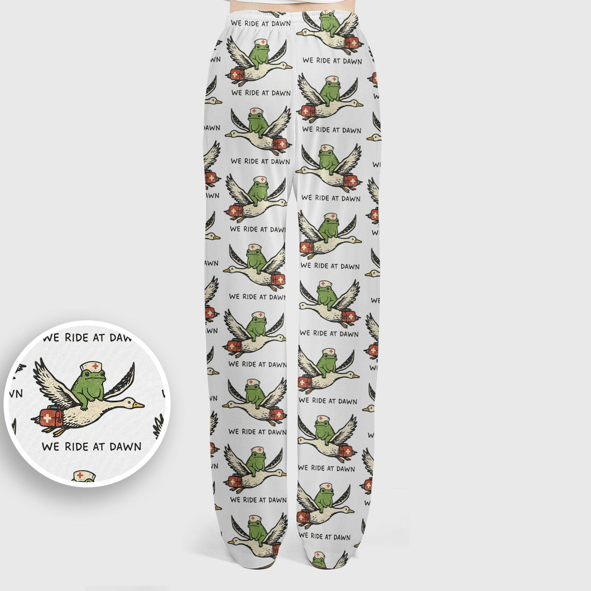 Frog Riding Goose Nurse Scrub Set