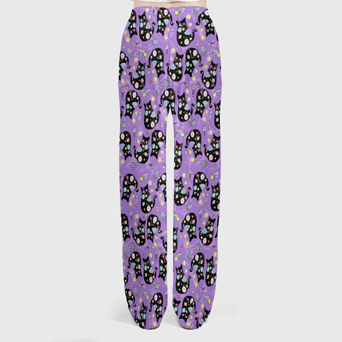 Galaxy Black Cat Space Nurse Scrub Top