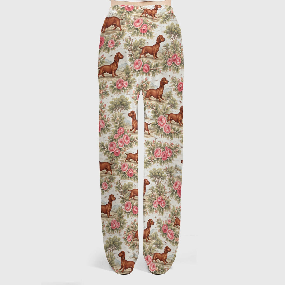 Vintage Dachshund Rose Floral Nurse Scrub Set