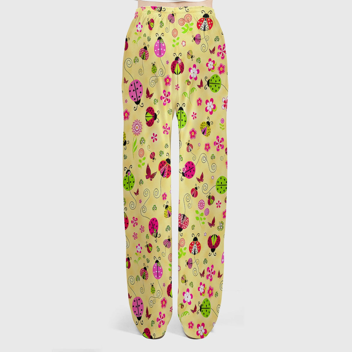 Yellow Ladybug Floral Garden Nurse Scrub Set