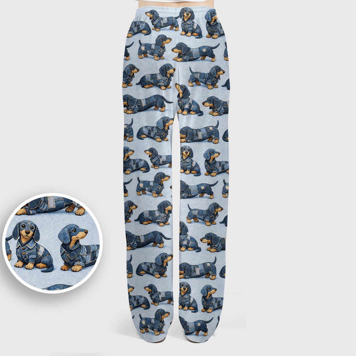 Denim Dachshund Nurse Scrub Set