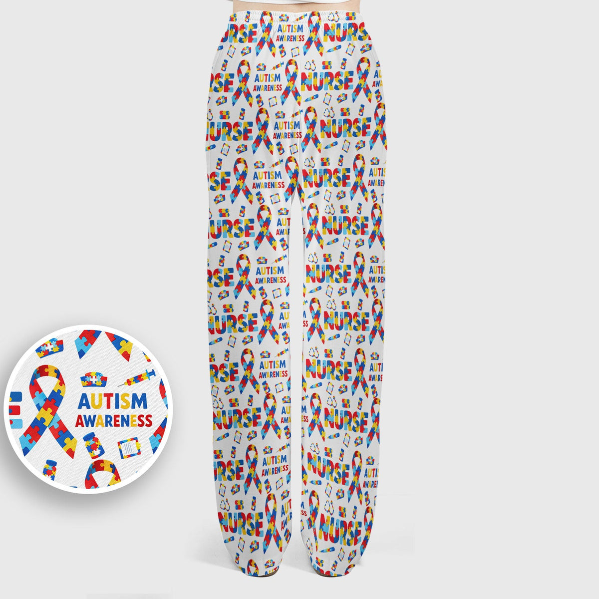 Autism Awareness Puzzle Ribbon Nurse Scrub Set