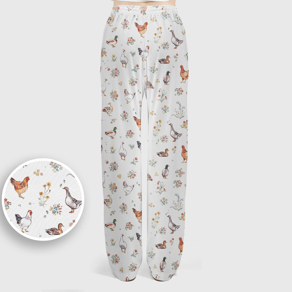 Farm Chicken Duck Floral Nurse Scrub Set