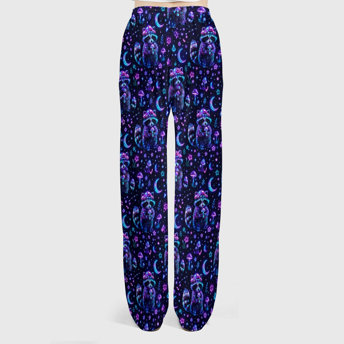 Neon Mushroom Raccoon Moonlight Nurse Scrub Set