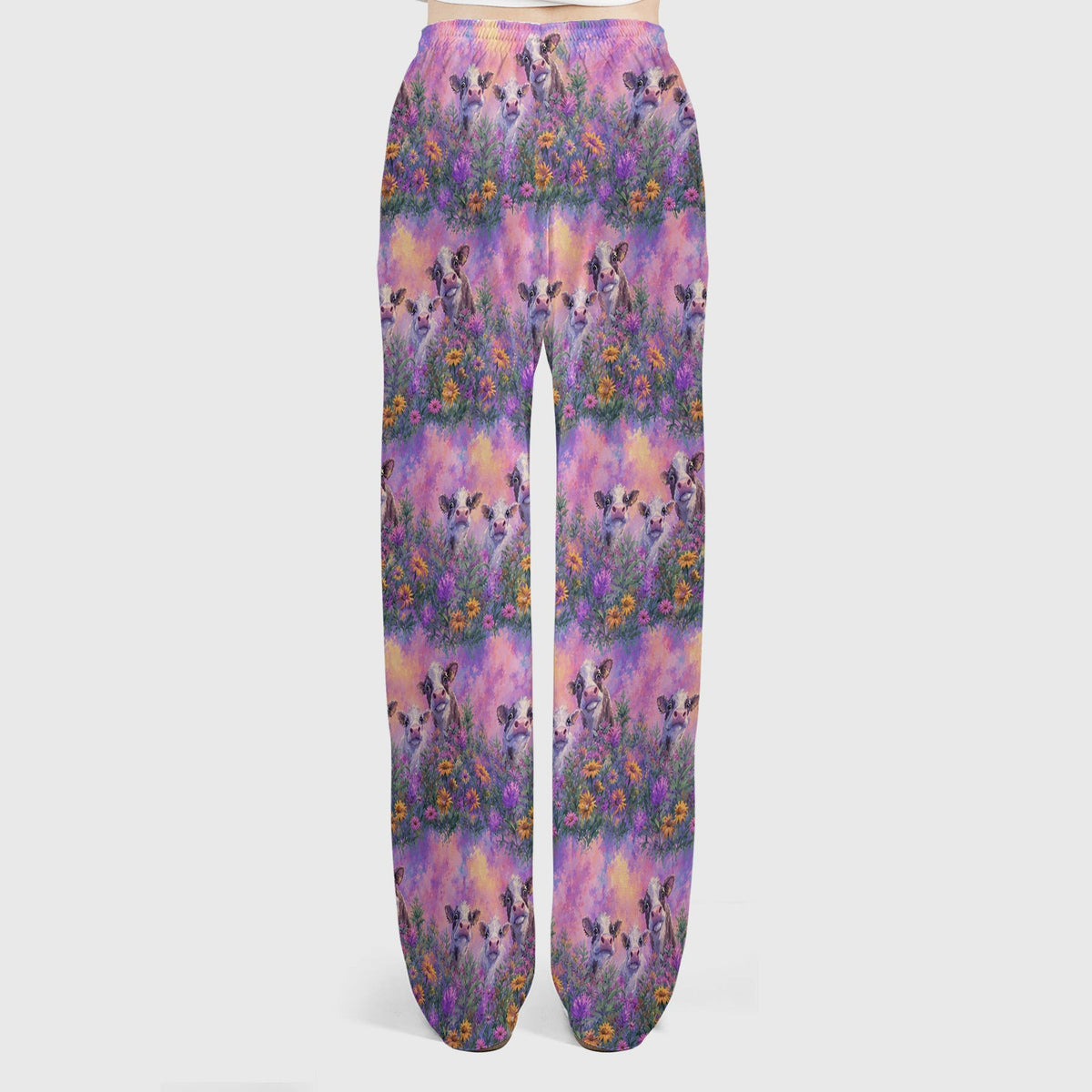Pastel Cow Meadow Flower Nurse Scrub Set