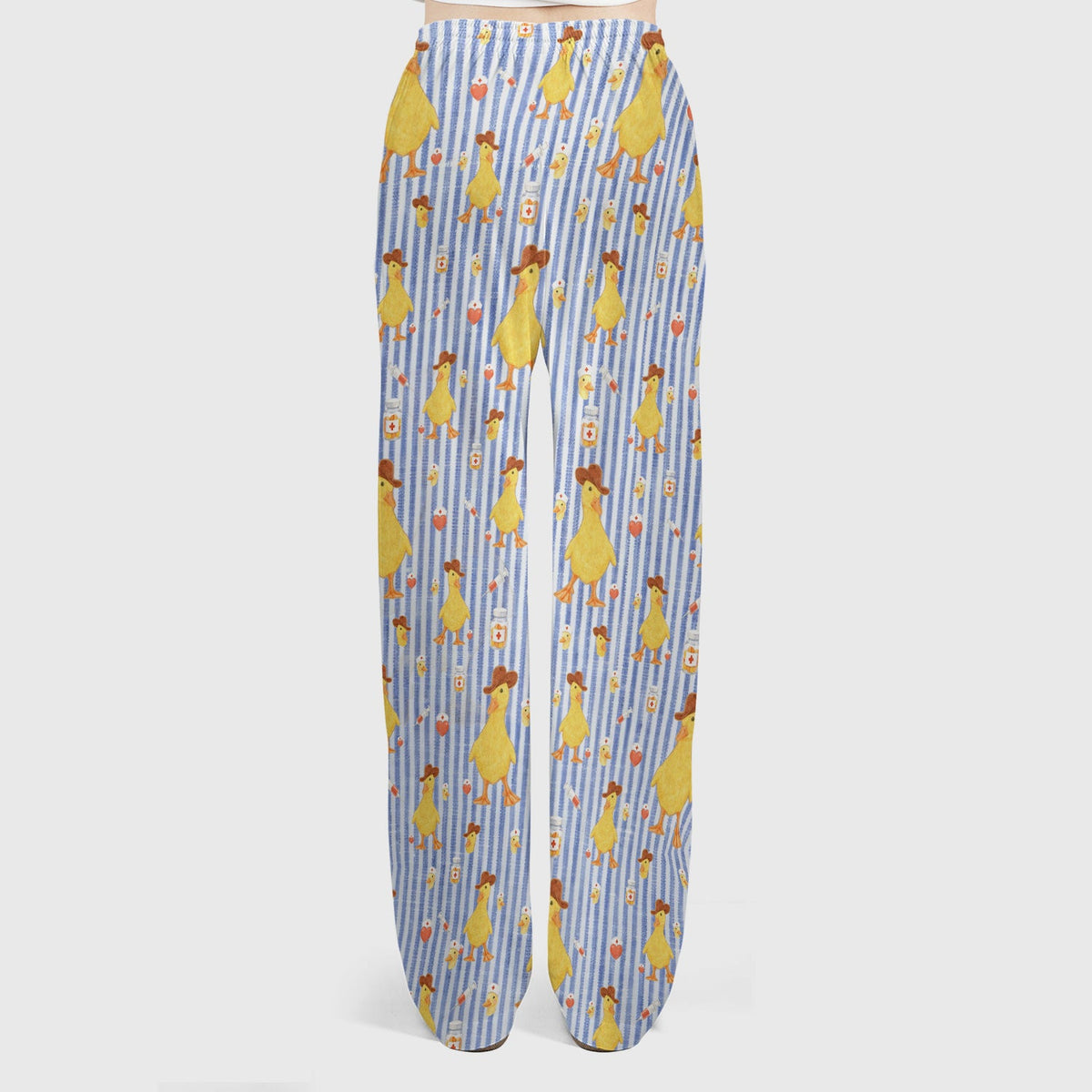 Cowboy Ducktor Vertical Stripe Nurse Scrub Set