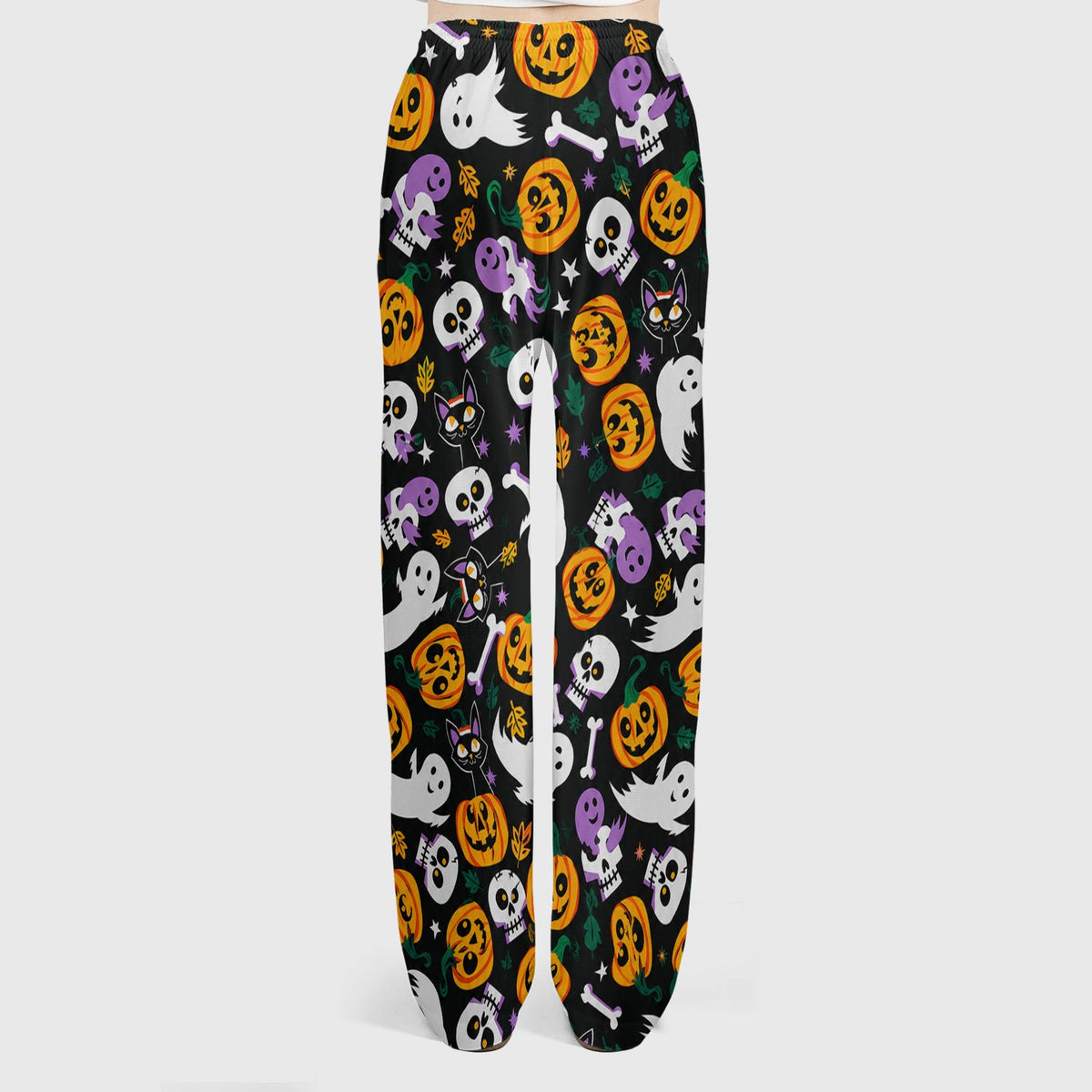 Spooky Pumpkin Ghost Print Nurse Scrub Set