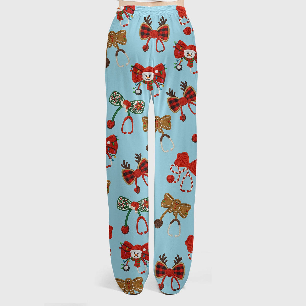 Christmas Stethoscope Bow Nurse Scrub Set