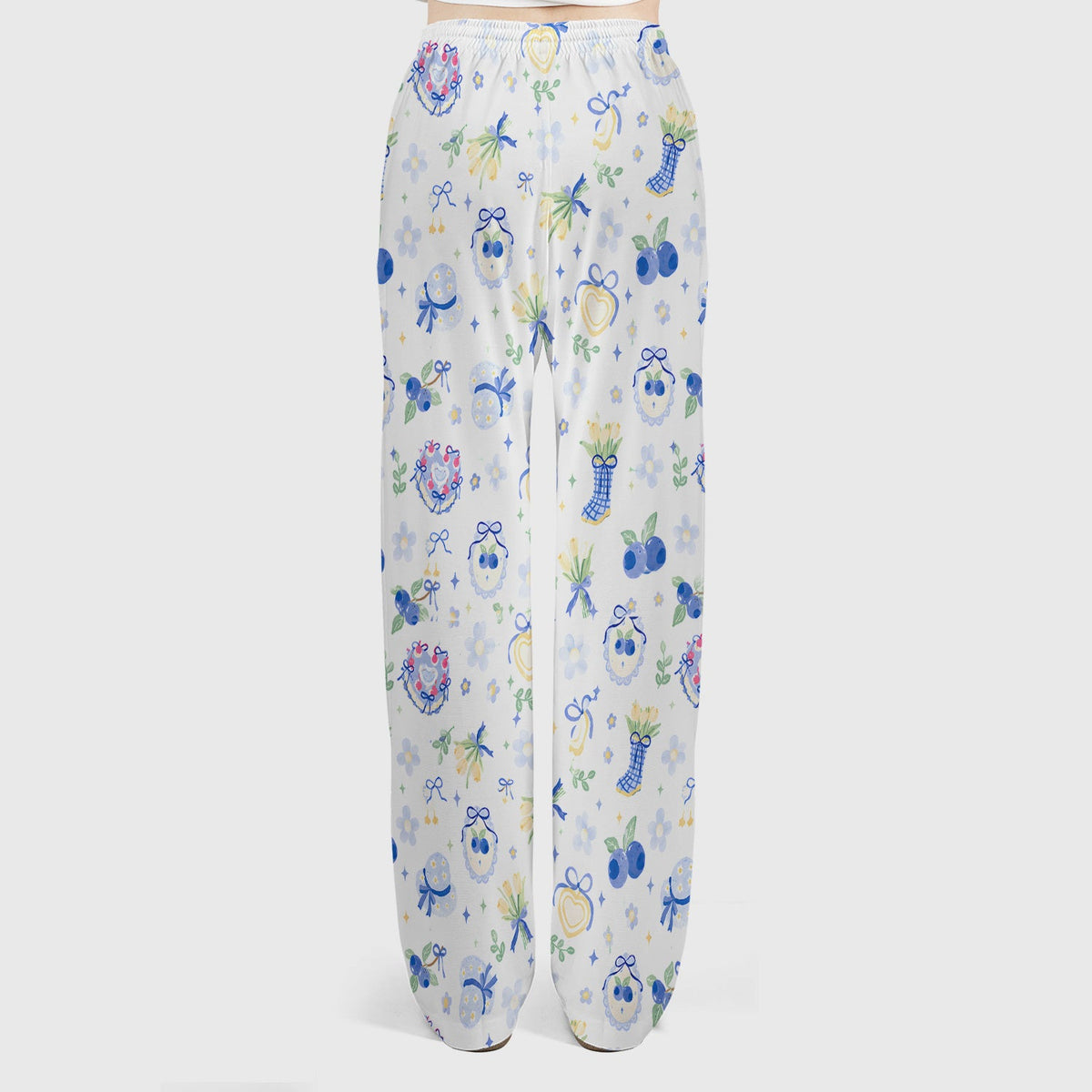 Cute Blueberry Bow Nurse Scrub Set