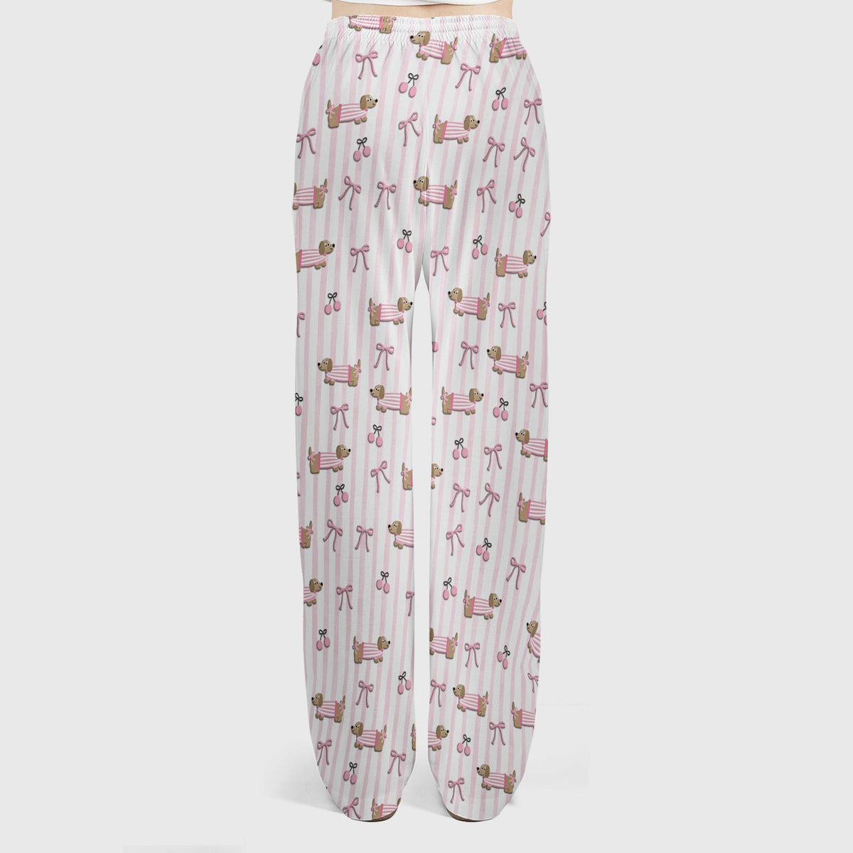 Dachshund Pink Stripe Nurse Scrub Set