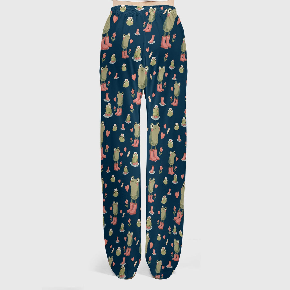 Adorable Frog Boots Heart Nurse Scrub Set