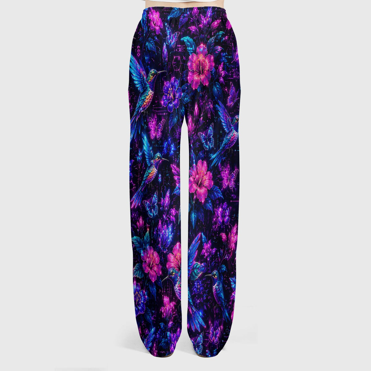 Neon Hummingbird Butterfly Bloom Nurse Scrub Set