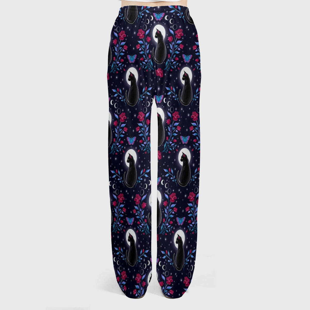 Black Cat Moon Rose Nurse Scrub Set
