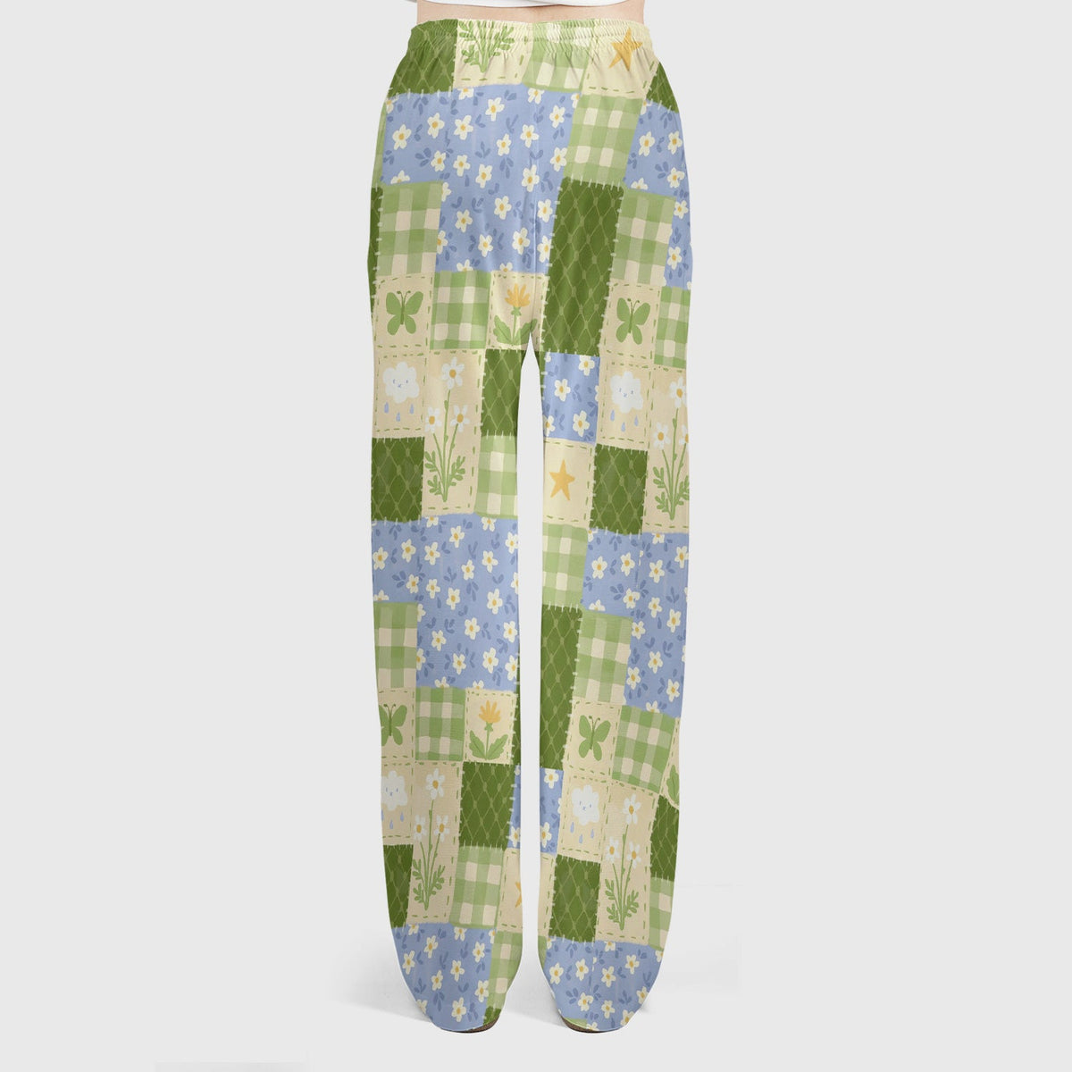 Green Patchwork Clover Floral Nurse Scrub Set