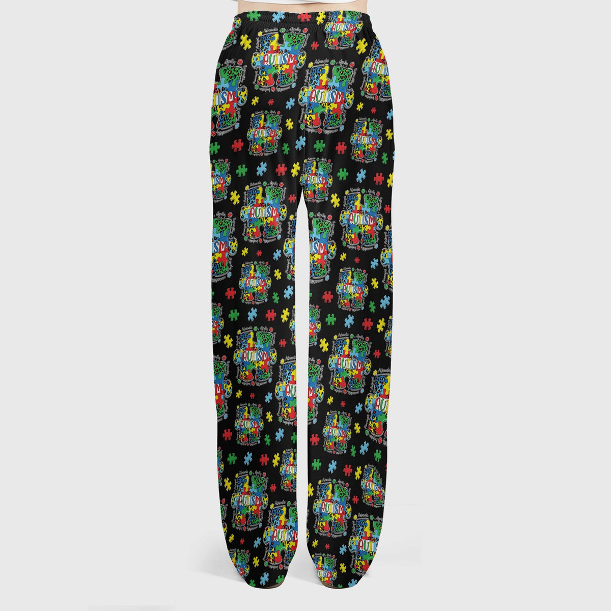 Autism Awareness Puzzle Black White Nurse Scrub Set
